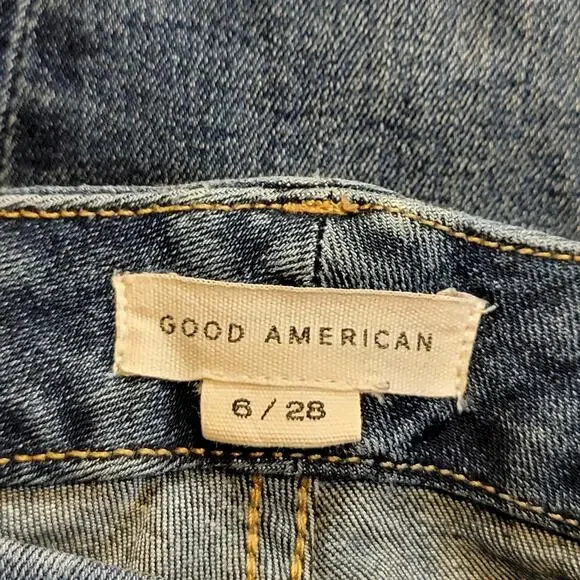 Good American Good Legs Skinny Cropped Ankle Jeans Blue Denim Size 6 Sculpting - Picture 10 of 14